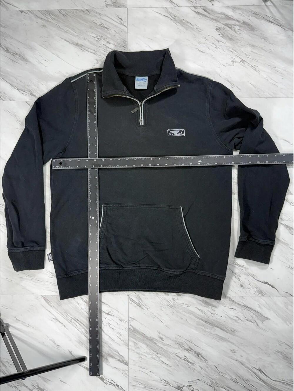 Bad Boy MMA Eyes Logo Quarter Zip Sweatshirt Black XL #8